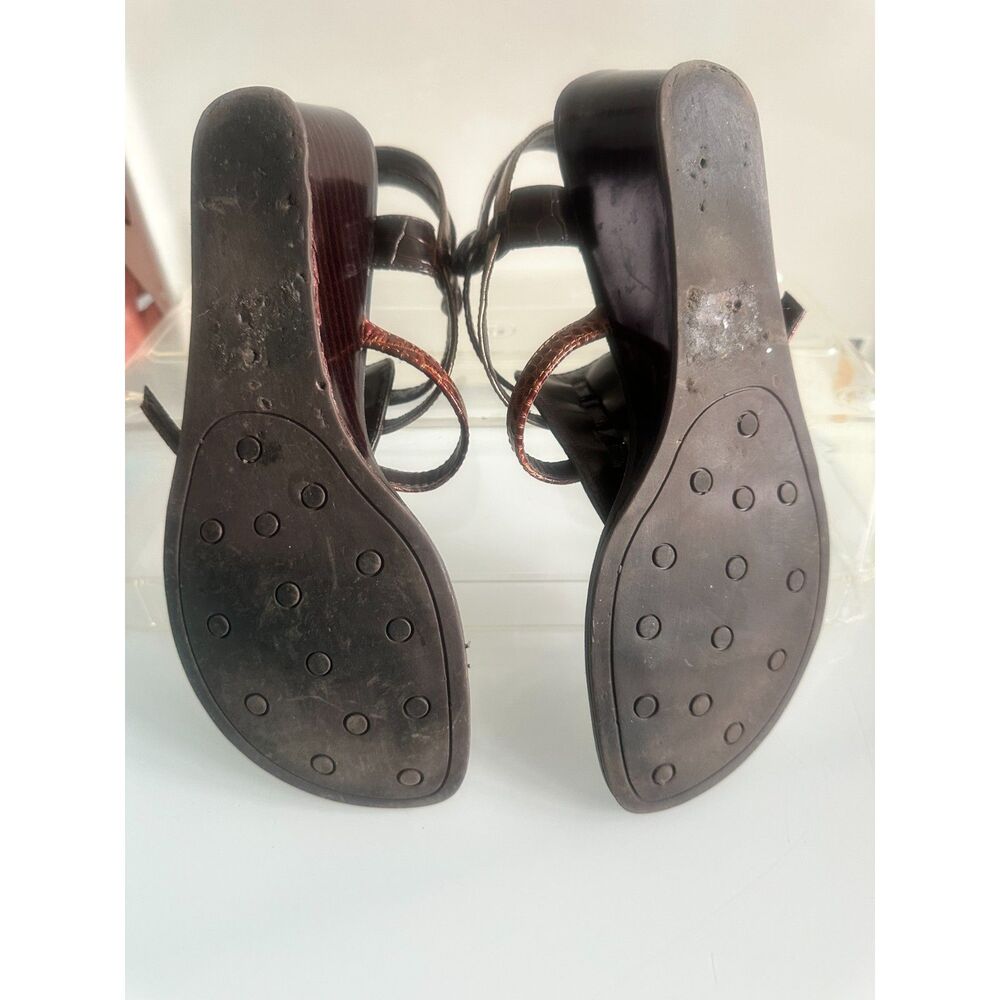 Madden Girl Whizz Croc Gladiator Sandals Brown Multi 7M - Picture 3 of 8